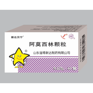 Granulado de amoxicilina para el tratamiento de diversas infecciones.